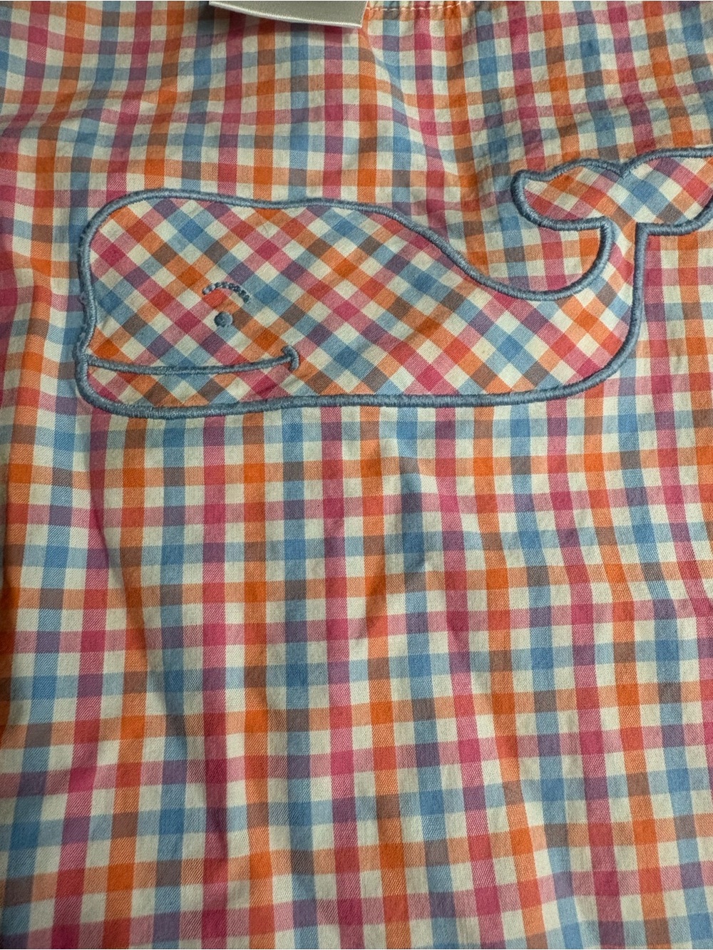 VINEYARD VINES Multicolor Gingham Pocket Baby Whale Bubble Romper Size 12/18m - Picture 5 of 6